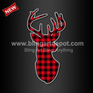 Beautiful Heat Printed Vinyl Christmas Deer Buffalo Plaid Transfer for Shirts